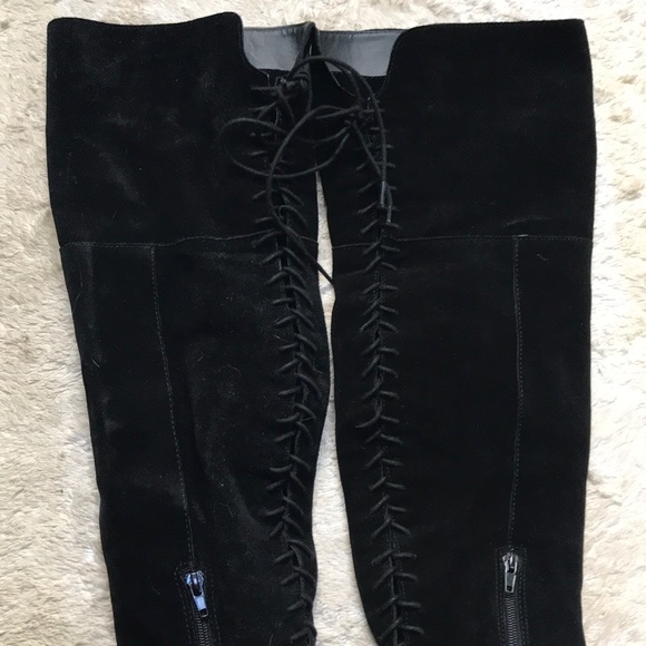 Western OTK gorgeous black suede boots - Picture 5 of 8